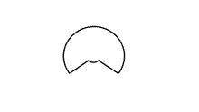 a black and white drawing of a circle on a white background