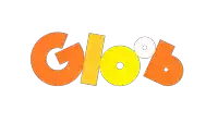 a globe logo that is orange and yellow on a white background