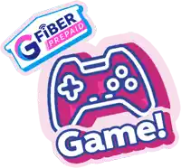 a g fiber prepaid sticker and a game controller sticker