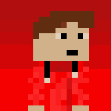 a pixel art drawing of a man in a red hoodie