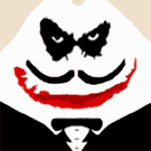 a drawing of the joker wearing a tuxedo and a fake mustache