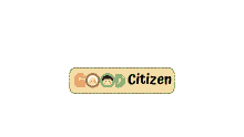 a logo for good citizen with a boy and a girl