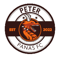 a logo for peter panas fc shows a dragon in a circle