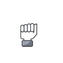 a hand is making a thumbs down sign with its thumb