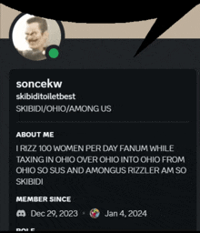 a screenshot of soncekw 's twitter account with a speech bubble