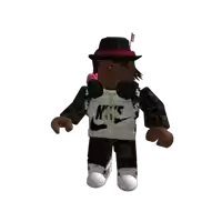 a roblox character is wearing headphones and a nike shirt