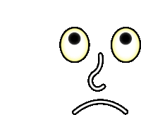 a cartoon face with a sad look on its face