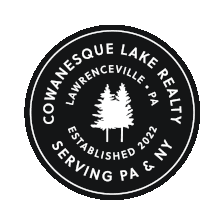 a logo for cowanesque lake realty established in 2022