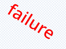 the word failure is in red letters on a checkered background