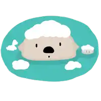 a cartoon illustration of a sheep with soap on its head