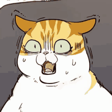 a cartoon cat with a surprised look on his face