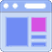 a cartoon icon of a computer screen with two squares on it