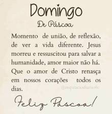 domingo de pascoa is written on a piece of paper