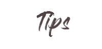 a white background with the word tips written in brown .