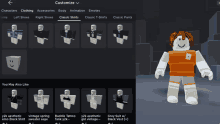 a screenshot of a video game where a character can customize their clothes