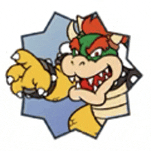 a cartoon drawing of bowser from super mario bros .