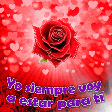 a red rose with the words yo siempre voy a estar para ti on the bottom