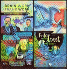 a colorful painting with the words brain work framework on it