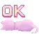 a pixel art illustration of the word ok on a white background .