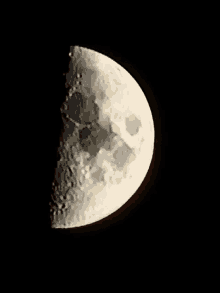 a close up of a crescent moon in the night sky