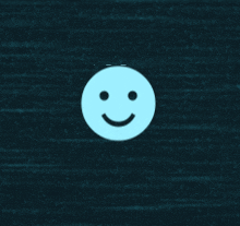 a blue smiley face on a dark background