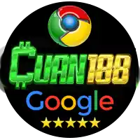 a google logo on a black circle with the words cuan188 google