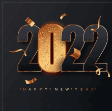 a black and gold new year 's greeting card