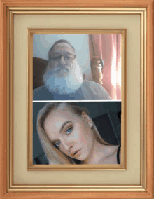 a framed picture of a man and a woman