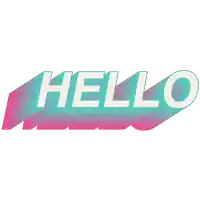 a logo that says hello with a pink and blue gradient