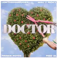 prince royce 's doctor album cover shows a person cutting a heart shaped bush with pink scissors