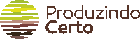 a logo for producindo certo with a striped circle