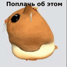 a picture of a hamster with russian writing on the bottom of it