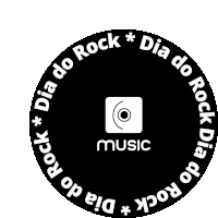 a black circle with the words dia do rock music written around it