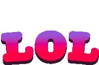 the word lol is written in purple and pink letters