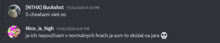 a screenshot of a discord conversation between nthx and buckshot