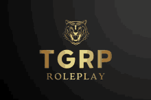 a gold logo for tgrp roleplay with a tiger on it