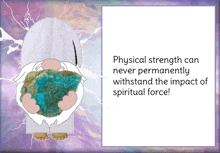 a picture of a gnome with a quote about physical strength