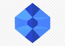 a blue cube on a white background with a checkered pattern .