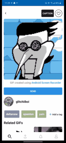 a gif created using android screen recorder is being sent