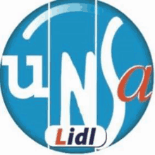 a blue and white logo for lidl