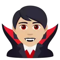 an icon of a vampire with red eyes and teeth