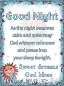 a poster that says " good night " on it