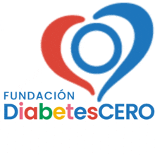 a colorful logo for fundacion diabetescero with a heart in the middle