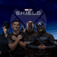 a poster for marvel studios ' s.h.i.e.l.d. shows a group of people