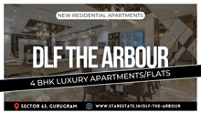 a poster for dlf the arbour 4 bhk luxury apartments