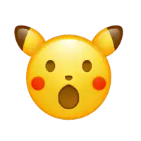 a pikachu face with a surprised expression on its face