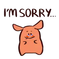 a cartoon pig is crying with the words i 'm sorry below it