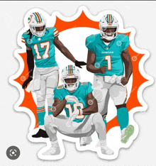 a group of dolphins football players are posing for a photo