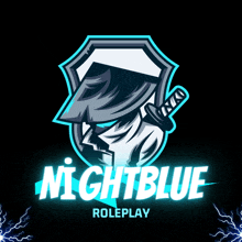 a logo for nightblue roleplay with a samurai