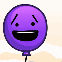 a purple balloon with a smiley face on it 's face